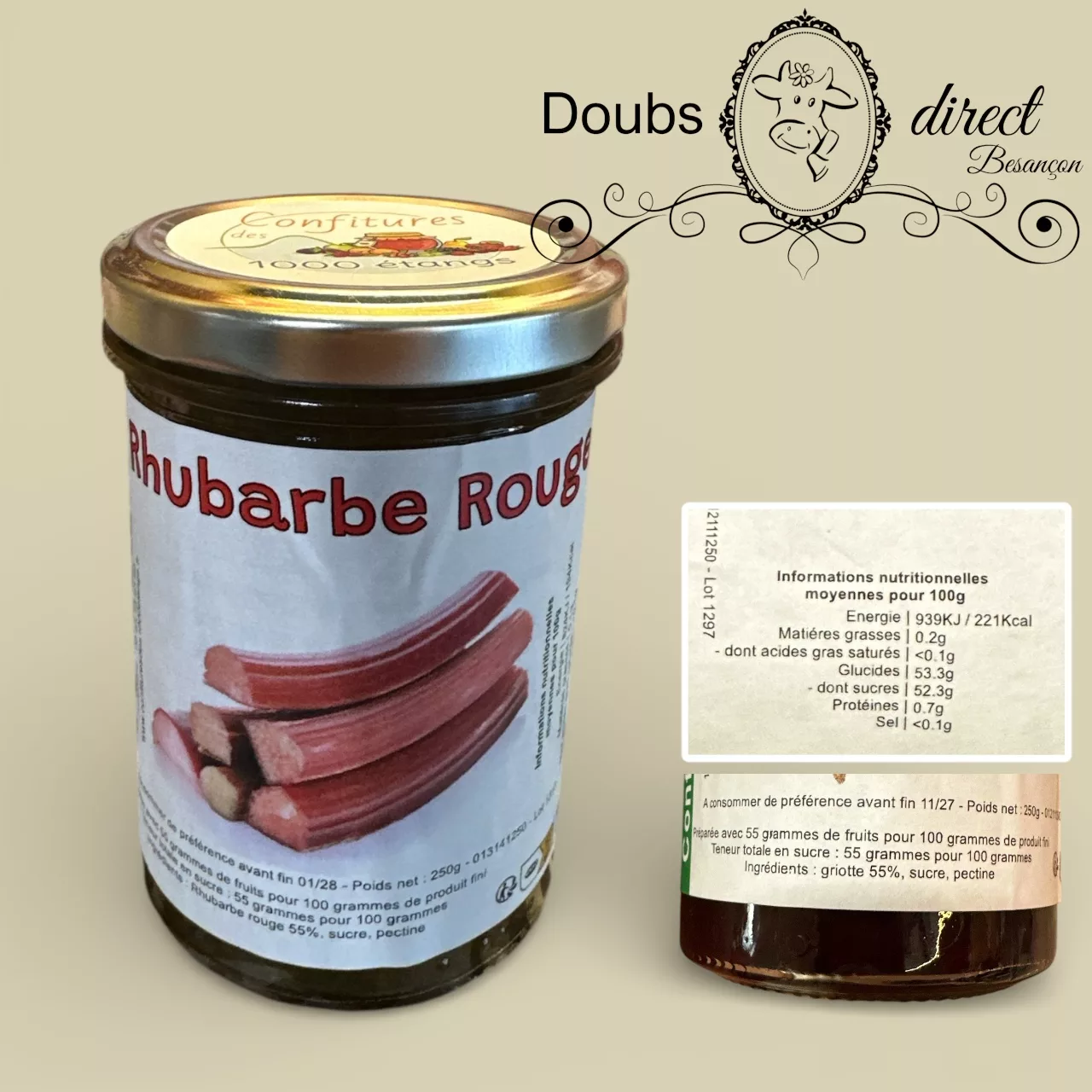 Confiture artisanale de rhubarbe
