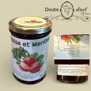 Confiture artisanale de fraise et menthe