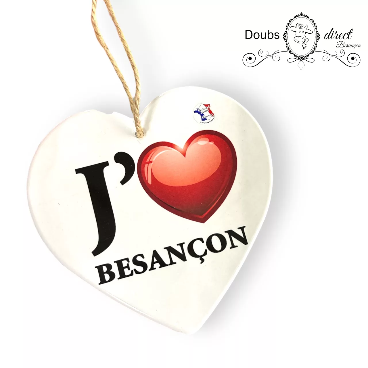 Coeur j'aime Besançon en céramique